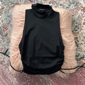 Black Zara mock neck crop top